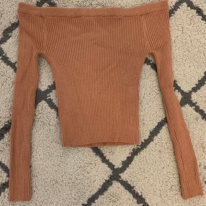 Long sleeve off the shoulder top